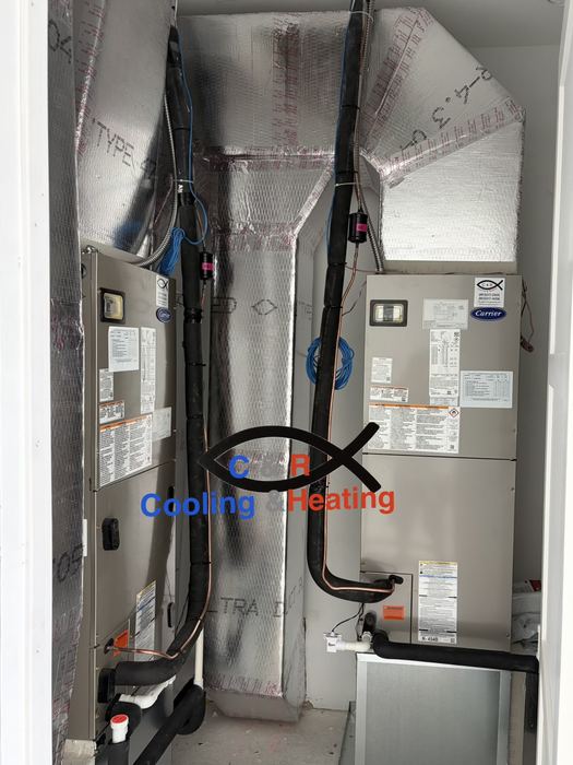 Two air handlers sharing one closet