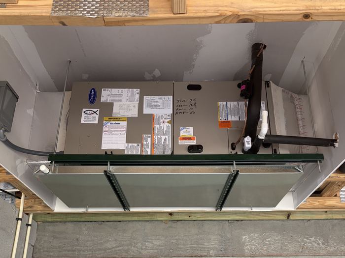 Air handler install with a UV light